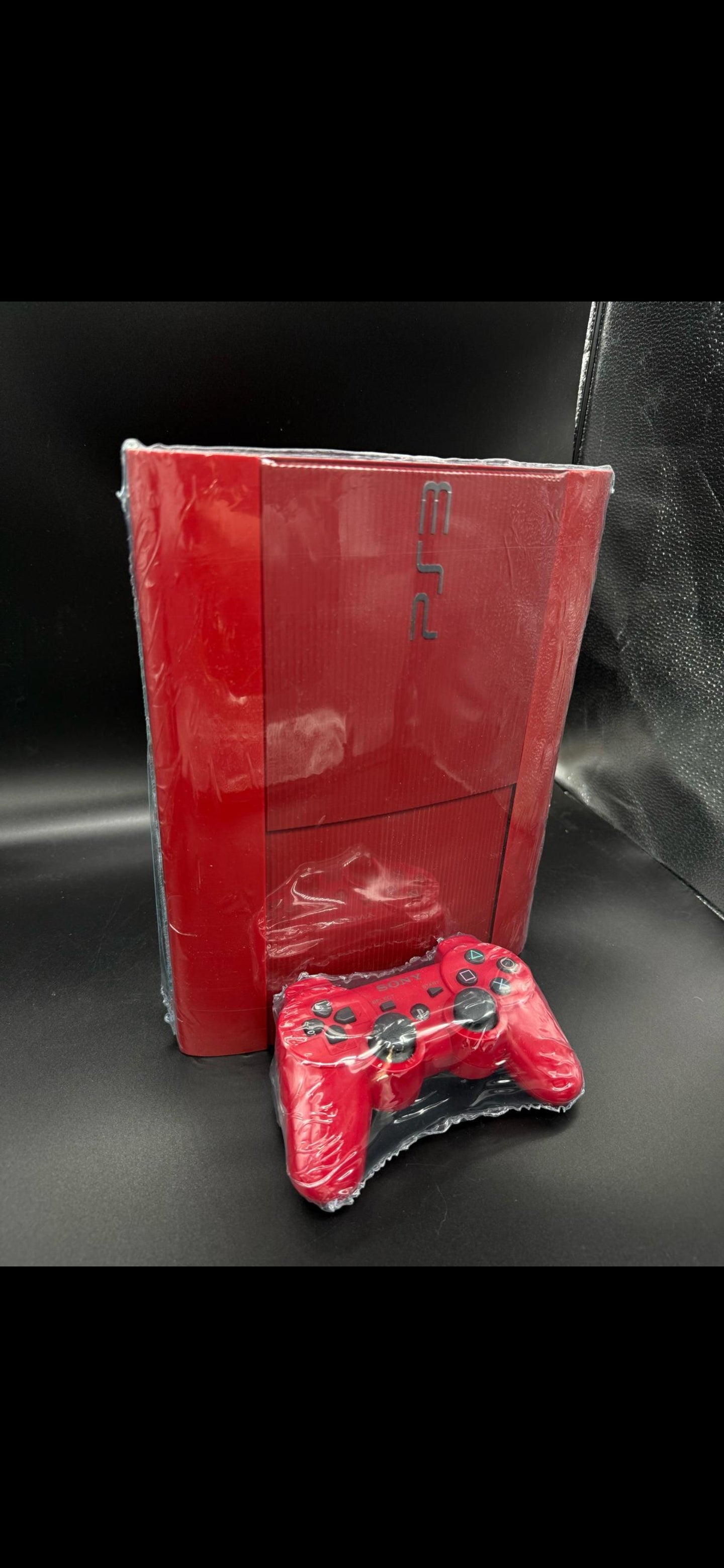 Sony PlayStation 3 PS3 Red God Of War Super Slim Console Bundle
